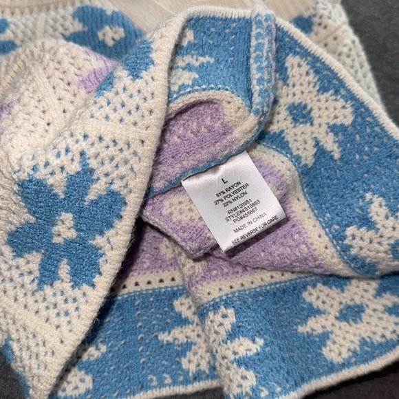 Hippie Rose sweater knit super soft grannie square floral pattern Large NEW boho - Picture 5 of 5